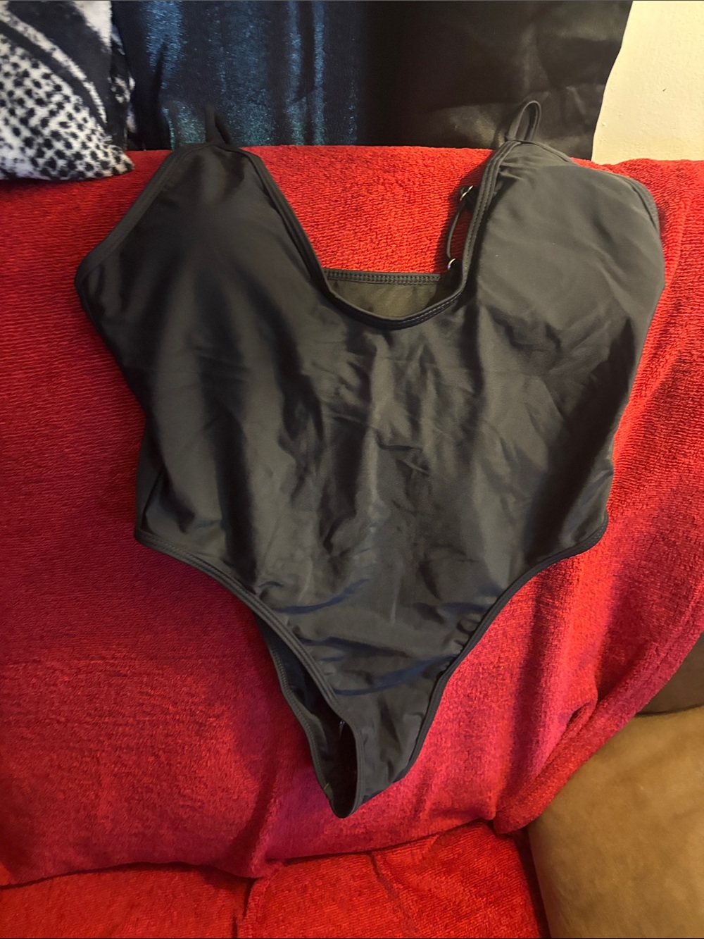 Classic Black One-Piece Swimsuit - Sleek Scoop Neck super plunge